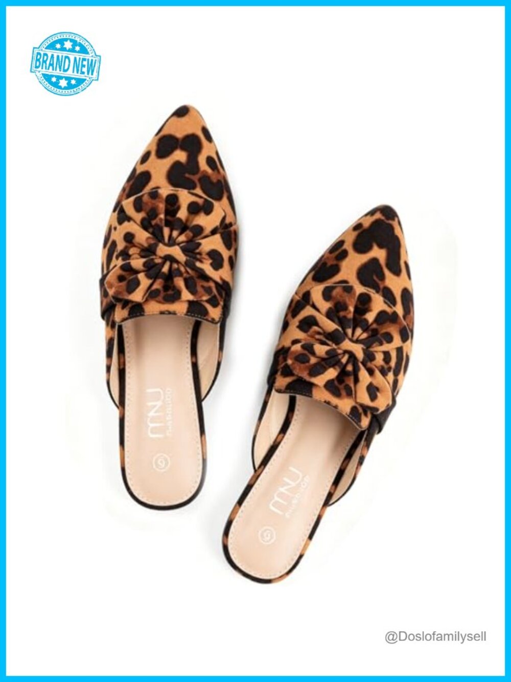 Pointed Toe Bow Mules Slip On Backless Loafers Dressy Casual Flat Shoes